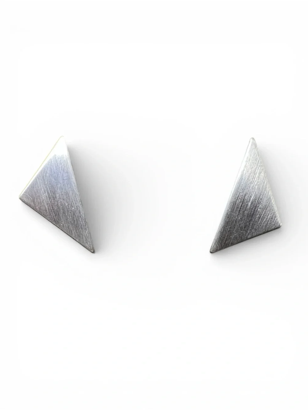 Minimalist Triangle Steel Loop  Earrings - Silver